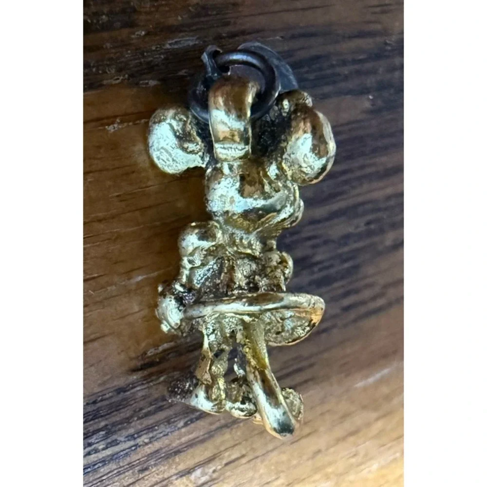 Vintage Disney Minnie Mouse 925 Sterling Silver Charm Cute Clasped Hands on Side